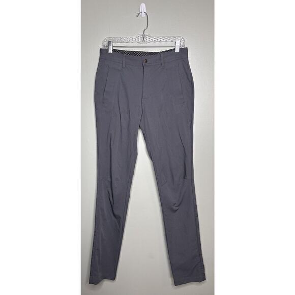 Lululemon Commute Pants Size 30 Men Gray Striped Golf Chino Stretch Athletic ABC - Picture 1 of 16